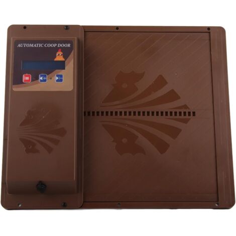 Porte de Poulet Automatique, 2 Mode Commande Open Horizontal Automatiquement des Poulets Coop-coop Ouvertures Inoxydables pour Oies (Brown) Brun -