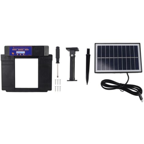 Porte de poulet automatique avec minuterie, alimenté par batterie solaire, affichage LED, double porte, ouvre-poulailler électrique, noir