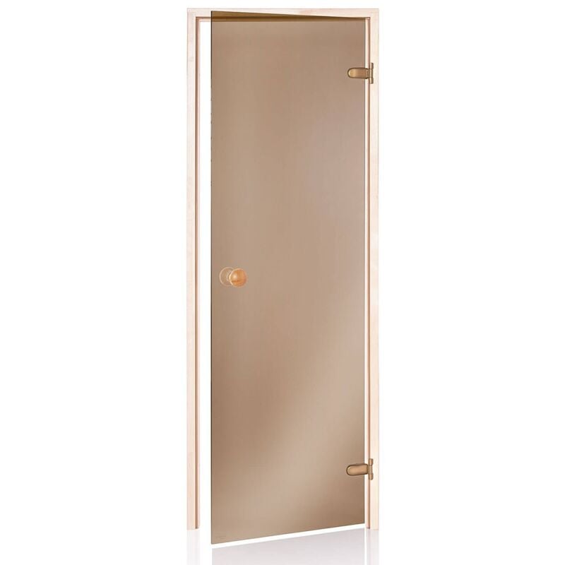 Porte de Sauna Bronze 60 x 190 en verre trempé