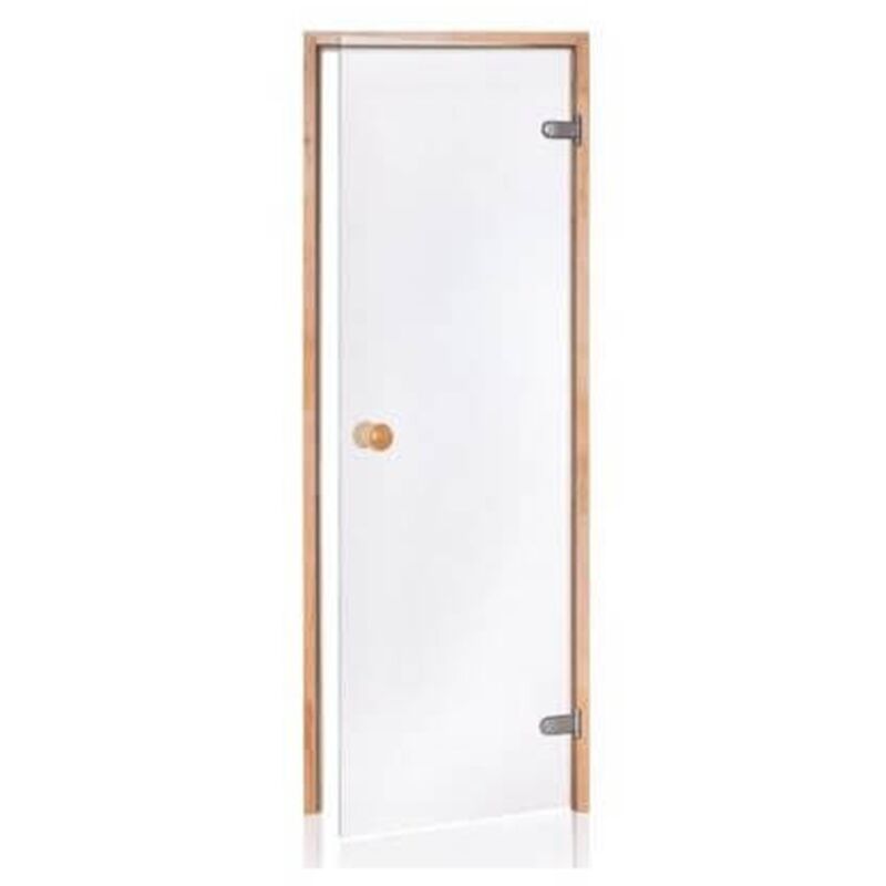 Desineo - Porte de Sauna en verre sécurite 8 mm cadre en pin 60 x 190 transparente