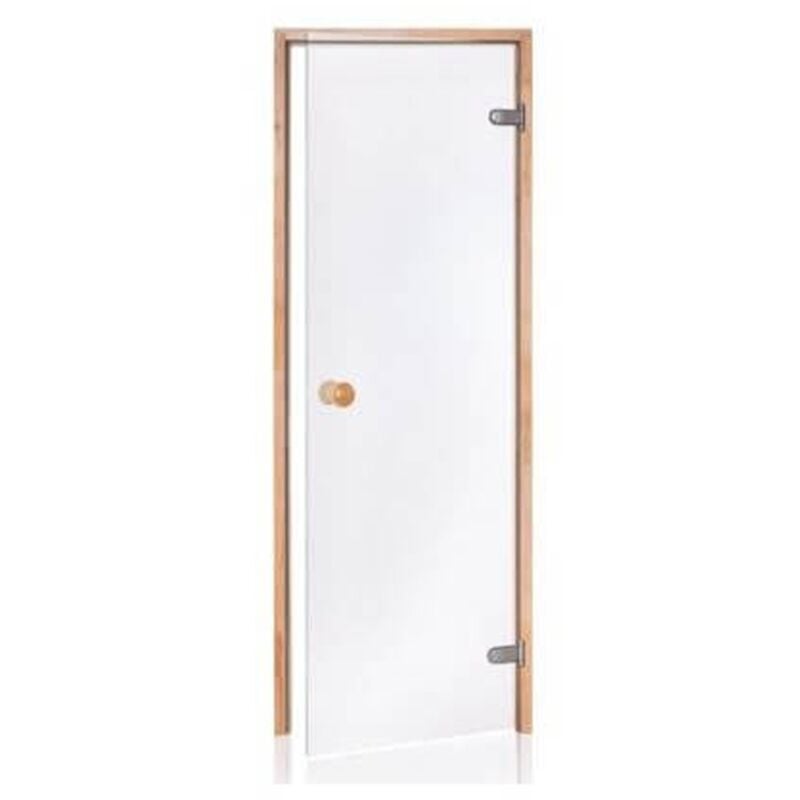 Desineo - Porte de Sauna en verre sécurite 8 mm cadre en pin 70 x 190 transparente