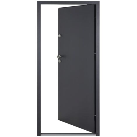 Porte d'entrée anthracite 100x200 cm aluminium  