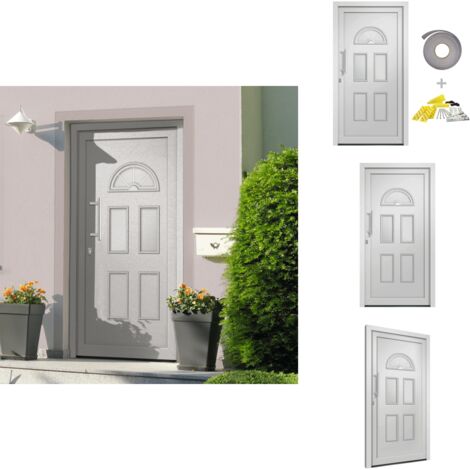 Porte d'entrée Blanc 88x190 cm - Porte D'entrée - Porte Blanche - Porte Aluminium - Porte Sécurisée - Porte Isolation