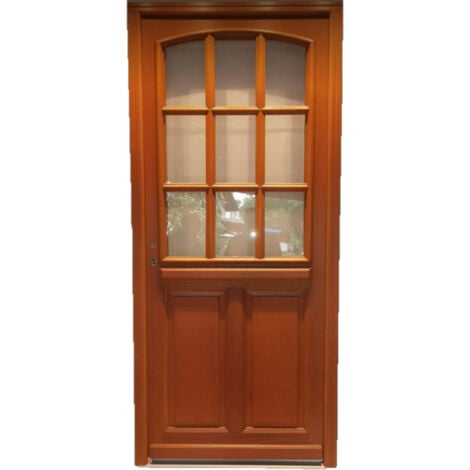 Porte D'Entrée Bois Vitrée, Agatha, H,215Xl,90 P, Droit Cote Tableau