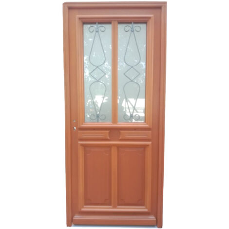 Porte d'entree Bois vitree, Baya, H,200xl,80  p, droit Cotes Tableau