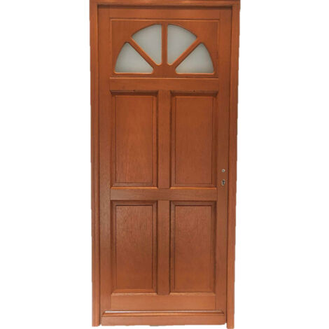 GDMENUISERIES Porte D'Entrée Bois Vitrée, Ferji, H,215Xl,90 P,Gauche Cote Tableau