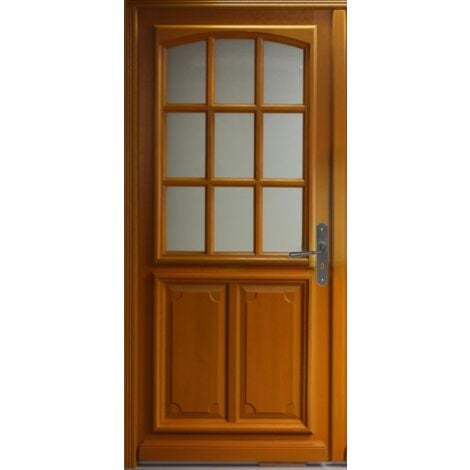 Porte D'Entrée Bois Vitrée, Marine, H,200Xl,90 P,Gauche Côtes Tableau