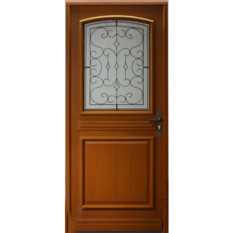 Porte D'Entrée Bois Vitrée, Perault, H,215Xl,90 P,Gauche Côtes Tableau