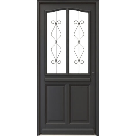 Porte d'entree Bois vitree, Sandro gris RAL7016, H,200xl,90 p, gauche Cote Tableau