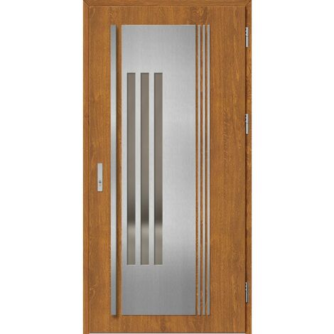 Porte d'entrée en acier avec cadre en aluminium MURTER 6 90200 -100200 cm - Poussant: Droit - Dimensions: 90 cm