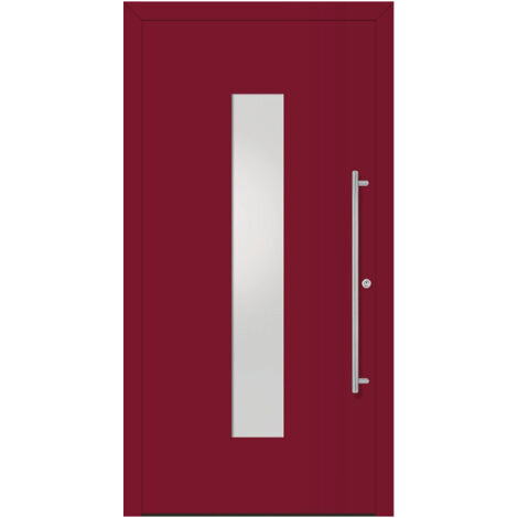 Porte d'entrée en métal Home RAL3003 Satinato blanc B1100mm H2100mm DIN reRC 2 n.DIN EN1627