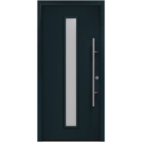 Porte d'entrée en métal PRO anthr.RAL7016 Satinato B1100mmH2100mm gauche RC2 DIN EN1627