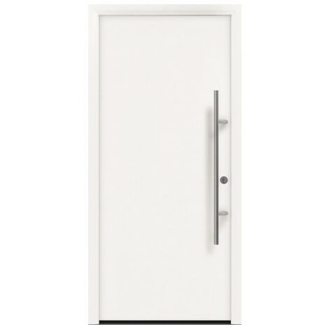 Porte d'entrée en métal PRO blanc RAL9016 B1100mm H2100mm DIN droite RC 2 n.DIN EN1627