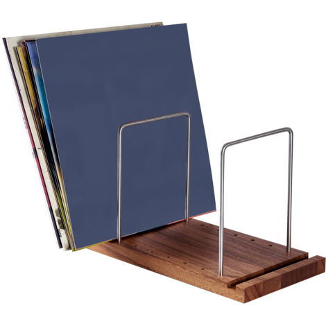 Porte-Disque Vinyl Solide et Modulable pour 50-75 Albums LP en Bois et Métal - Rack Organisateur et Présentation Décorative