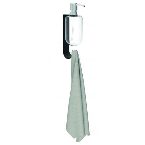 Centrale Brico – Porte distributeur de savon noir à visser – Acier – Largeur 20 cm – Profondeur 6.5 cm – Hauteur 4 cm – Solution esthétique pour salle de bain