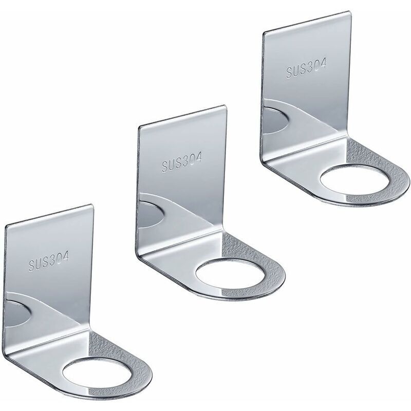 Porte Distributeur Savon Mural argent 3 Pieces, Ouverture de 27 mm Support, Accessoire Salle de Bain INOX, Inoxydable Porte-Shampooing pour Cuisine,