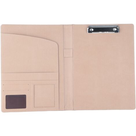 Porte-documents A4 en cuir PU noir avec compartiments pour réunions et rangement de cartes, organisateur professionnel