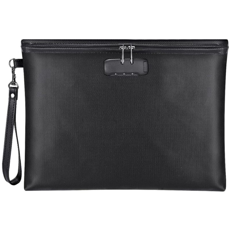 Porte-documents ignifuge avec serrure à code combiné,caisse à billets,sac étanche pour passeport,permis de conduire,documents