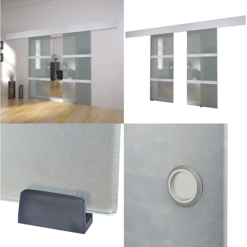 Vidaxl - Porte double coulissante Verre - - Home & Living - Transparent