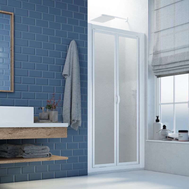 Forte - Porte douche en niche saloon 95 cm h 190 en acrylique mod. Delta