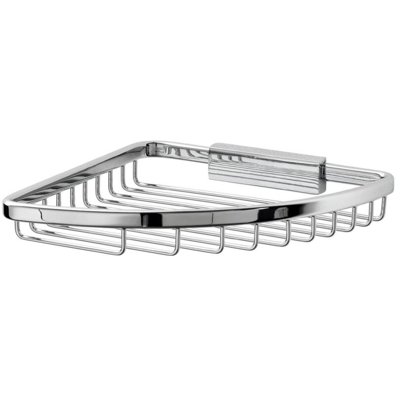 Porte-douche L.20 H.3 cm coudé chrome poli - Inda