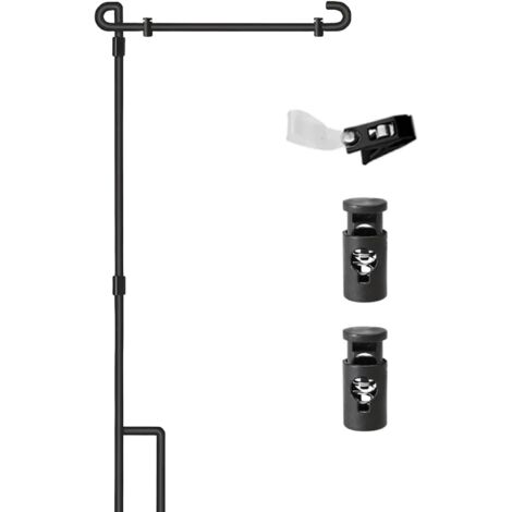 Porte-Drapeau de Jardin en Fer Robuste avec Boucle à Ressort, mât décoratif extérieur pour Porche, pelouse, Cour, Vacances, Maison saisonnière, 91, 4 x 43, 4 cm