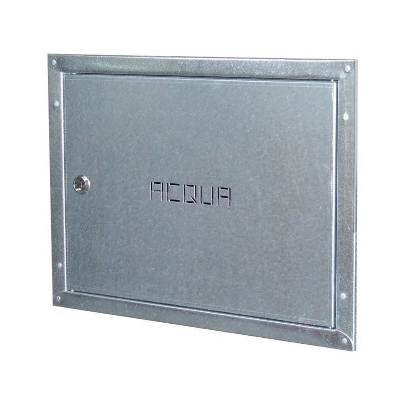 Porte pour compteur d'eau avec cadre affleurant en tôle galvanisée H400mm x L600mm - Idrhaus