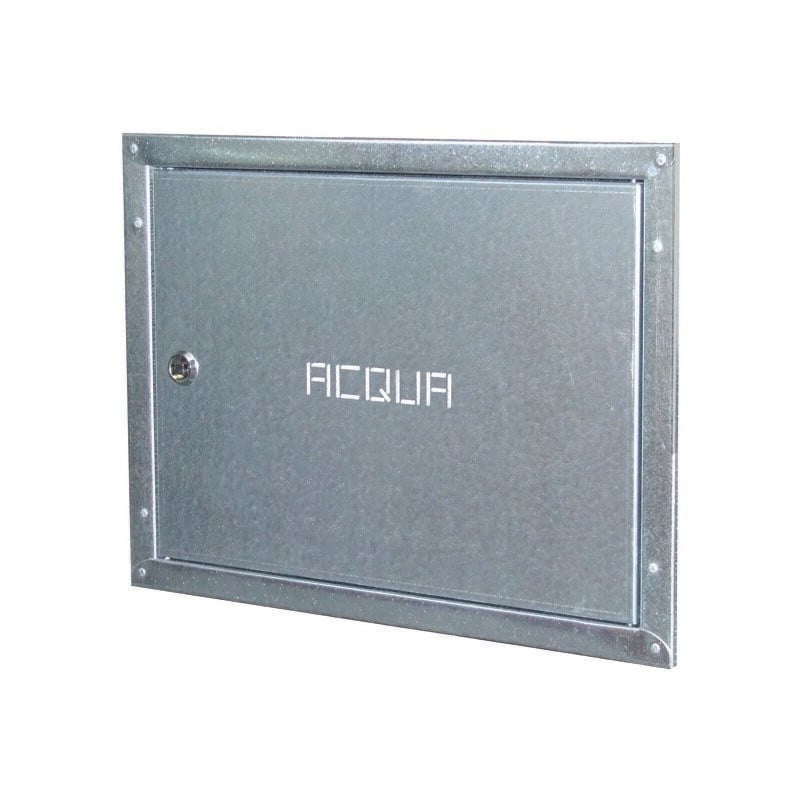 Porte du compteur d'eau avec cadre affleurant en acier inoxydable - h 30 x l 40 cm