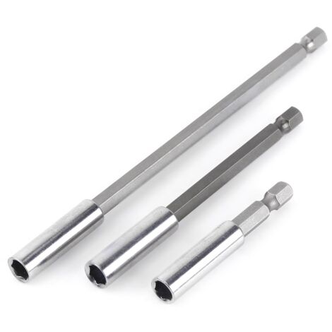 Porte-Embout 3 pièces perceuse électrique Tournevis Barre d'extension Porte-Embout magnétique 1/4"Outil de Tige pour Tournevis électriques et pneumatiques