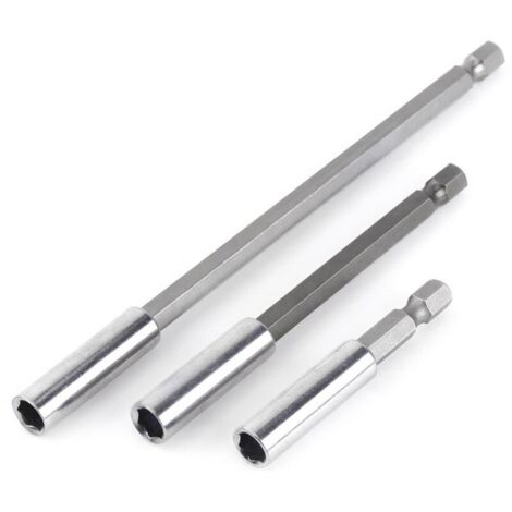 Porte-Embout 3 pièces perceuse électrique Tournevis Barre d'extension Porte-Embout magnétique 1/4"Outil de Tige pour Tournevis électriques et pneumatiques