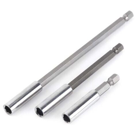 Porte-Embout 3 pièces perceuse électrique Tournevis Barre d'extension Porte-Embout magnétique 1/4"Outil de Tige pour Tournevis électriques et pneumatiques
