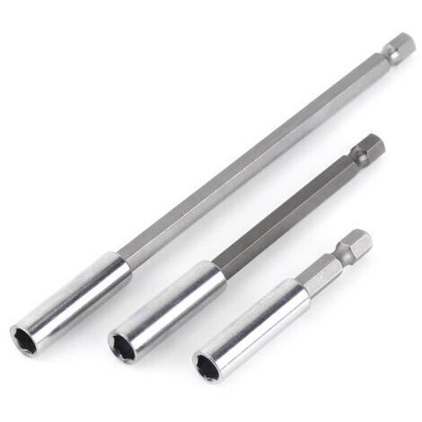 Porte-Embout 3 pièces perceuse électrique Tournevis Barre d'extension Porte-Embout magnétique 1/4"Outil de Tige pour Tournevis électriques et pneumatiques
