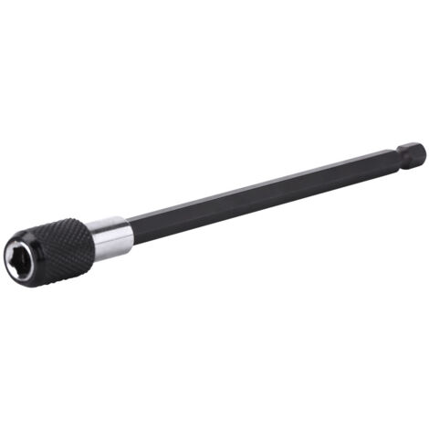 Porte-embout à dégagement rapide 1/4 pouce pour visseuse (manchon moleté noir 150 mm)