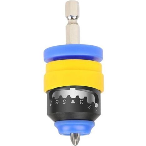 Porte-embout de tournevis Butée de profondeur réglable sur 7 niveaux pour vis – Adaptateur magnétique avec embout hexagonal pour travaux de forage, menuiserie, bricolage