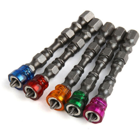 Porte-embout de visseuse　Lot de 5，embouts de tournevis magnétiques en acier chromé pour cloison sèche 65 x 40 mm