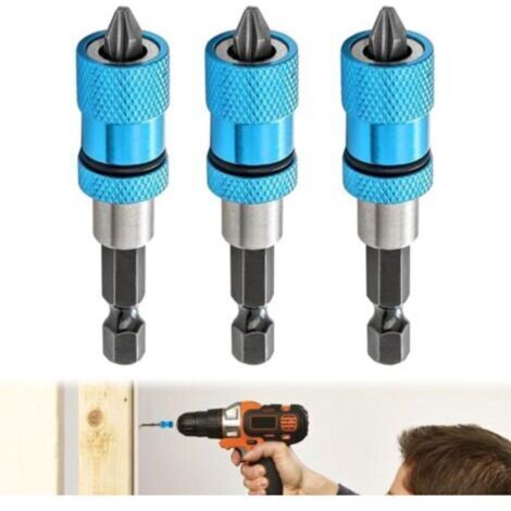 Porte-embout magnétique pour visseuse – Lot de 3 embouts croisés PH2 – Réglage de profondeur pour cloisons sèches – Acier haute qualité