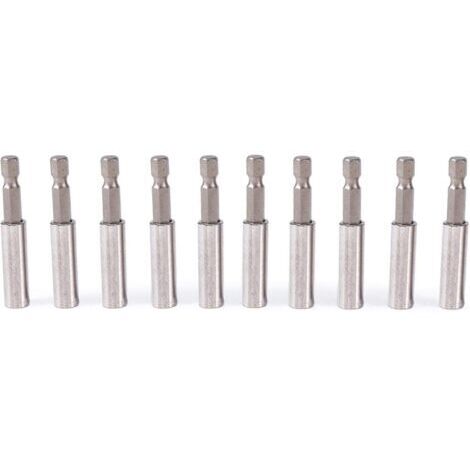 Porte embout visseuse, 10pcs Porte Embout Magnetique, porte embout visseuse aimanté, porte-embouts de tournevis magnétiques pour perceuse, tournevis, 60mm