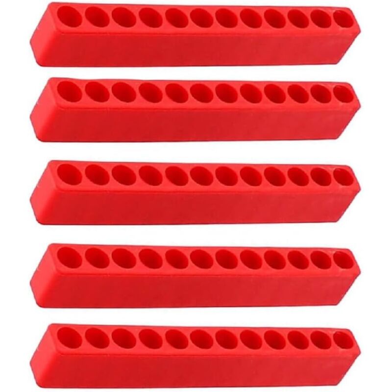 Porte Embout Visseuse, 5 Pièces Bande de Rangement pour Embouts, 12 Trous Porte-Embouts Hexagonaux, pour Tournevis, Perceuse