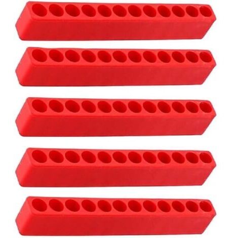 Porte Embout Visseuse, 5 Pièces Bande de Rangement pour Embouts, 12 Trous Porte-Embouts Hexagonaux, pour Tournevis, Perceuse