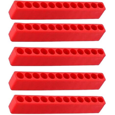 Porte Embout Visseuse, 5 Pièces Bande de Rangement pour Embouts, 12 Trous Porte-Embouts Hexagonaux, pour Tournevis, Perceuse