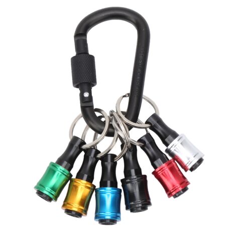 Porte-embouts de tournevis à tige hexagonale, en alliage d'aluminium, adaptateur de barre d'extension de porte-clés 6 pièces