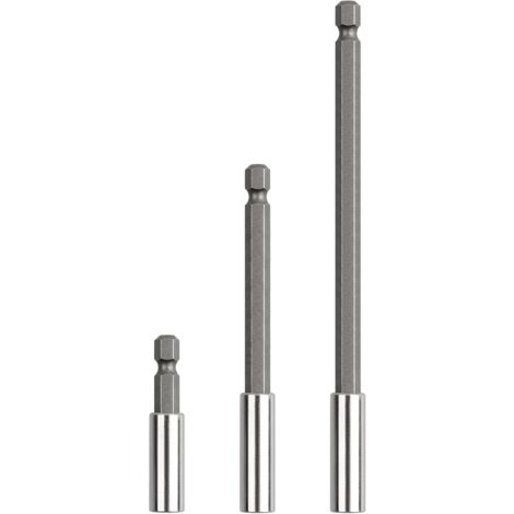 Porte Embouts Magnétique Extension de Vissage Tournevis Tige Hexagonal 60mm 100mm 150mm Rallonge Embout Visseuse（3Pcs 1/4"）