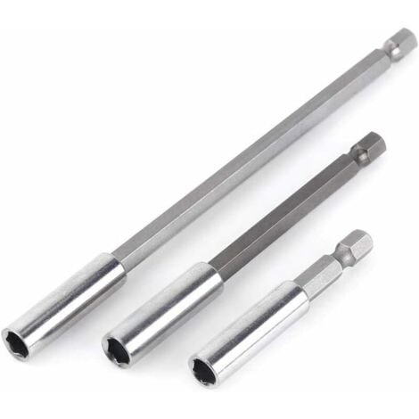 CHOYCLIT GABRIELLE Porte Embouts Magnétique Extension de Vissage Tournevis Tige Hexagonal 60mm 100mm 150mm Rallonge Embout Visseuse（3Pcs 1/4"）