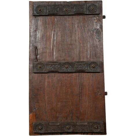 Porte en bois massif et en fer pour l'intérieur ou l'extérieur, ancienne porte médiévale