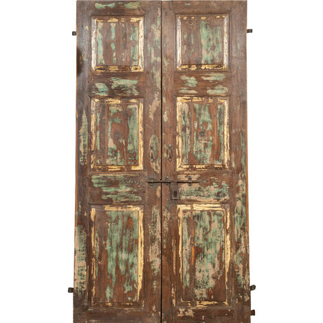 Porte en bois massif et en fer pour l'intérieur ou l'extérieur, ancienne porte médiévale