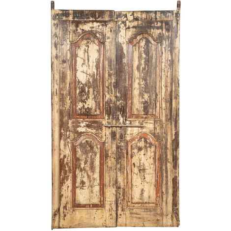 Porte en bois massif et en fer pour l'intérieur ou l'extérieur, ancienne porte médiévale