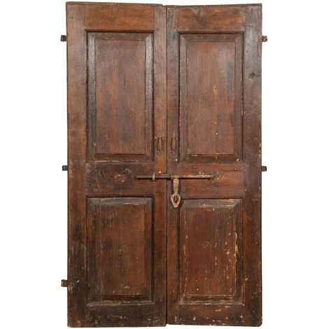 Porte en bois massif et en fer pour l'intérieur ou l'extérieur, ancienne porte médiévale