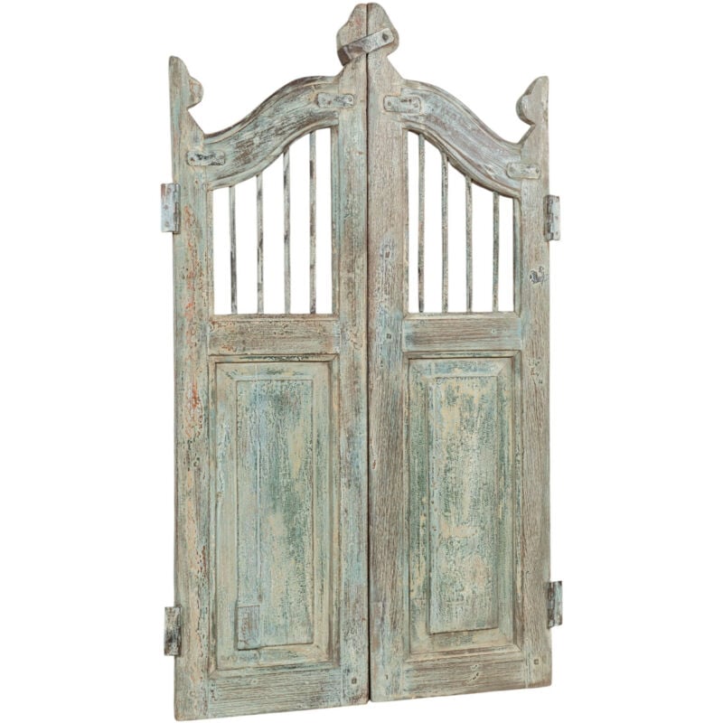 Biscottini - Porte en bois massif et en fer, pour une utilisation intérieure et extérieure