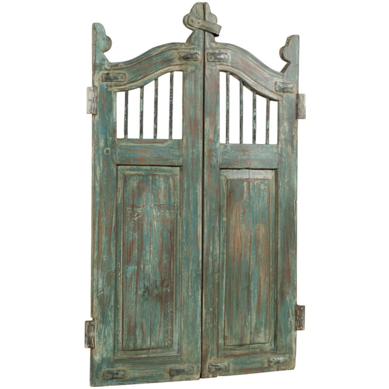 Biscottini - Porte en bois massif et en fer, pour une utilisation intérieure et extérieure