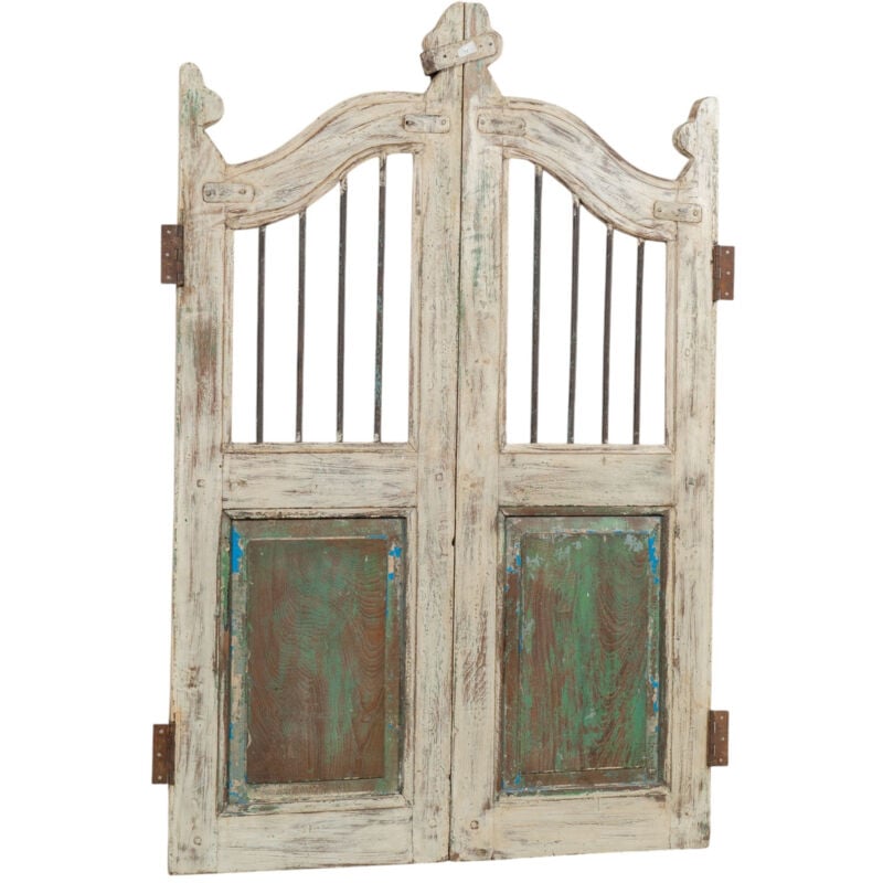 Biscottini - Porte en bois massif et en fer, pour une utilisation intérieure et extérieure